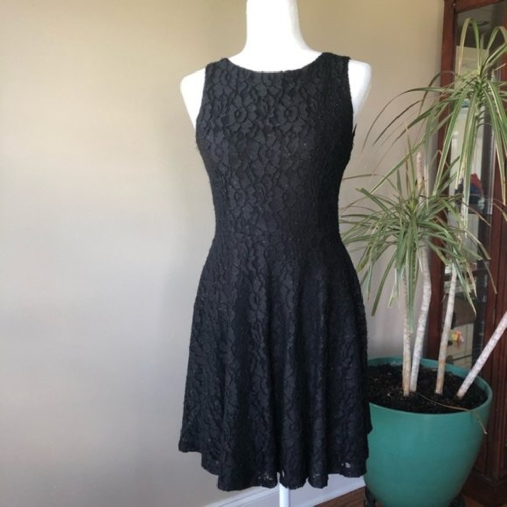 Speechless black lace skater dress!